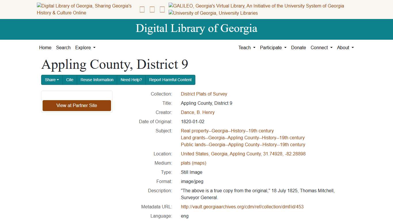 Appling County, District 9 - Digital Library of Georgia